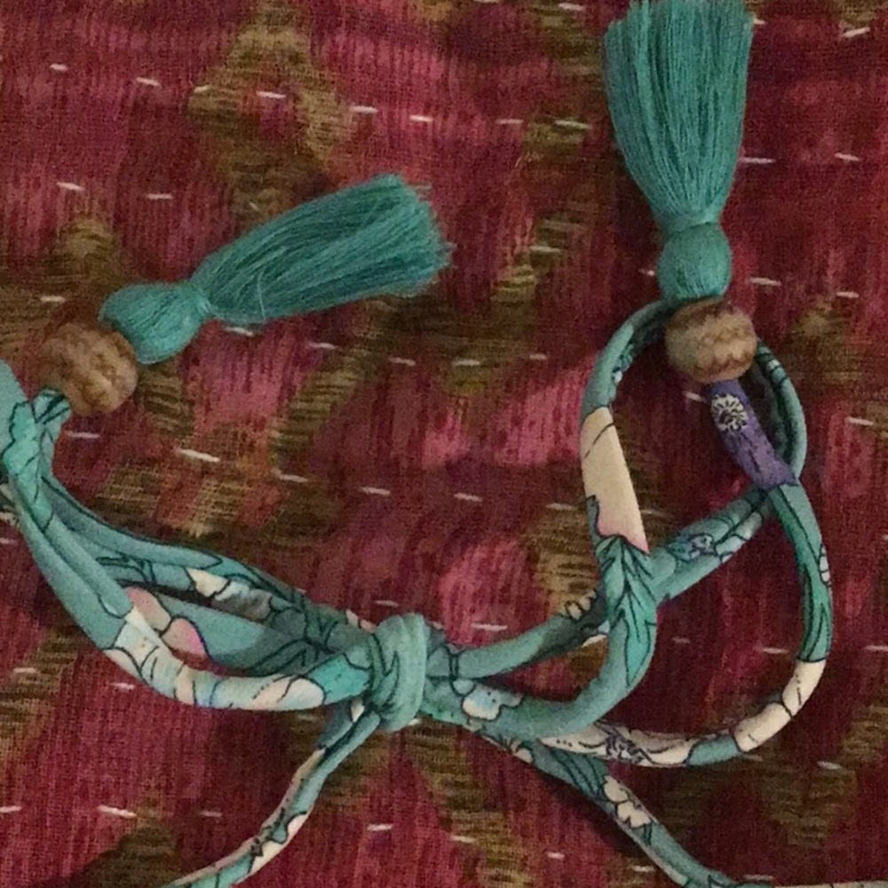 EUC SPELL Flower Child Floral Bikini Top Bandeau W TIES  Sz small - Picture 4 of 11